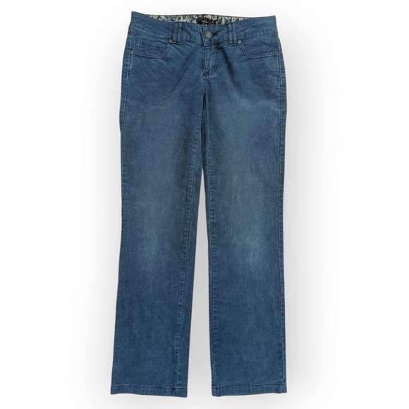Prana Blue Corduroy Straight Leg Pants Size 4 Low Rise - Picture 1 of 11